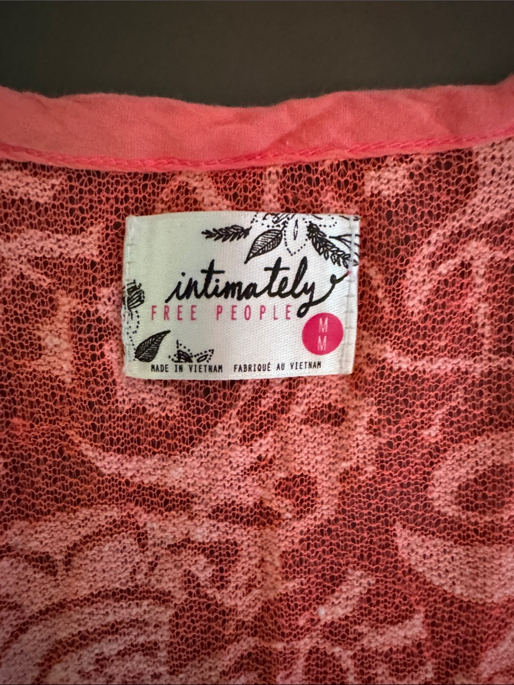 Free People Pink Floral Henley Long Sleeve Top - Picture 2 of 5
